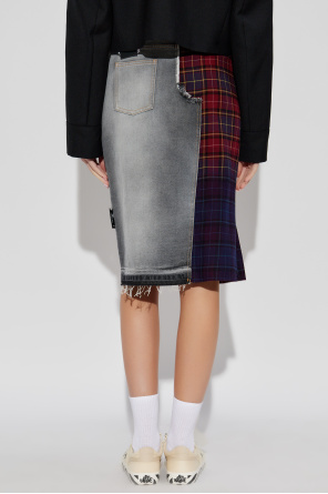Off-White Skirt made of combined fabrics