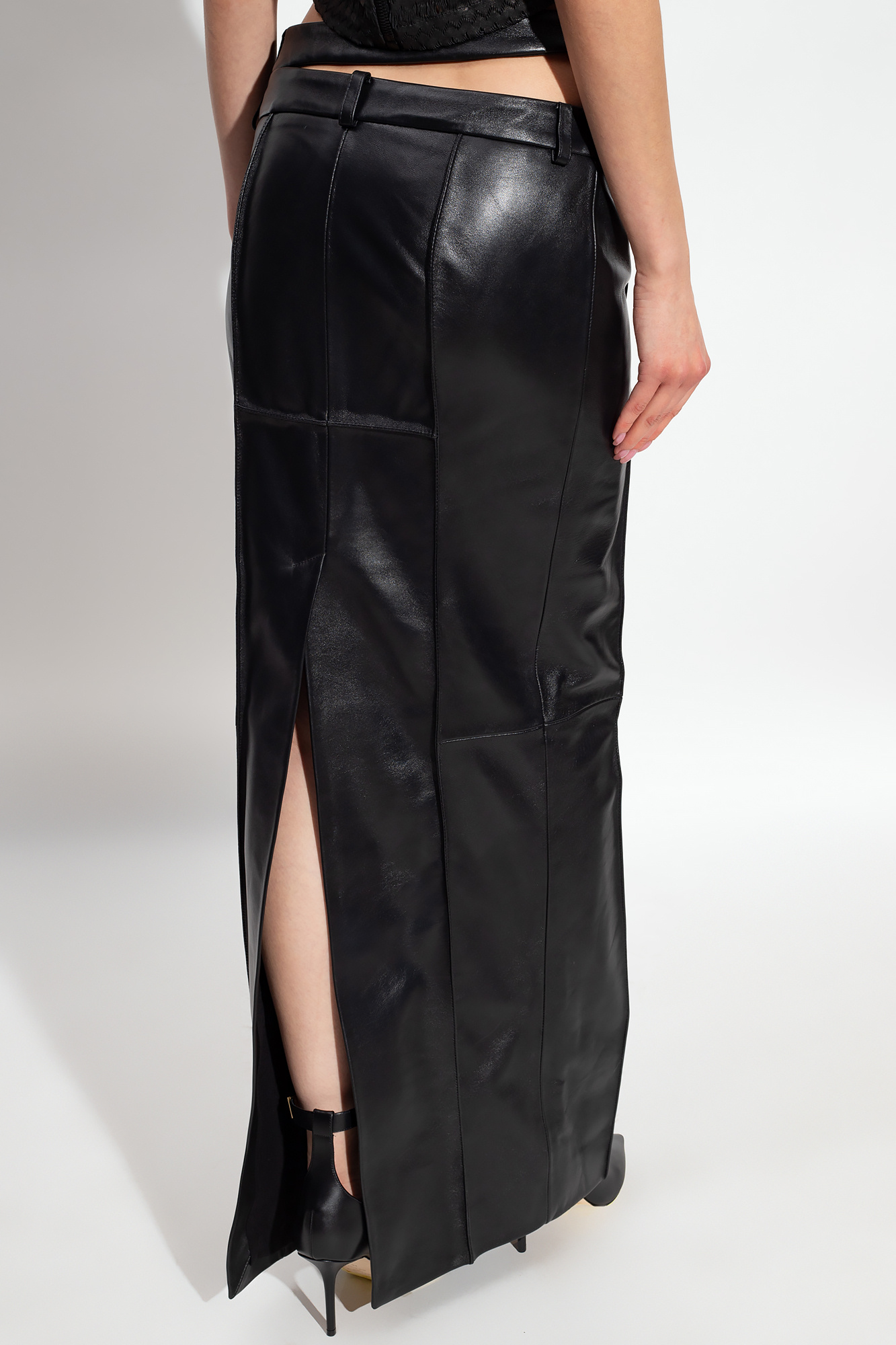 The Mannei ‘Apart’ leather skirt