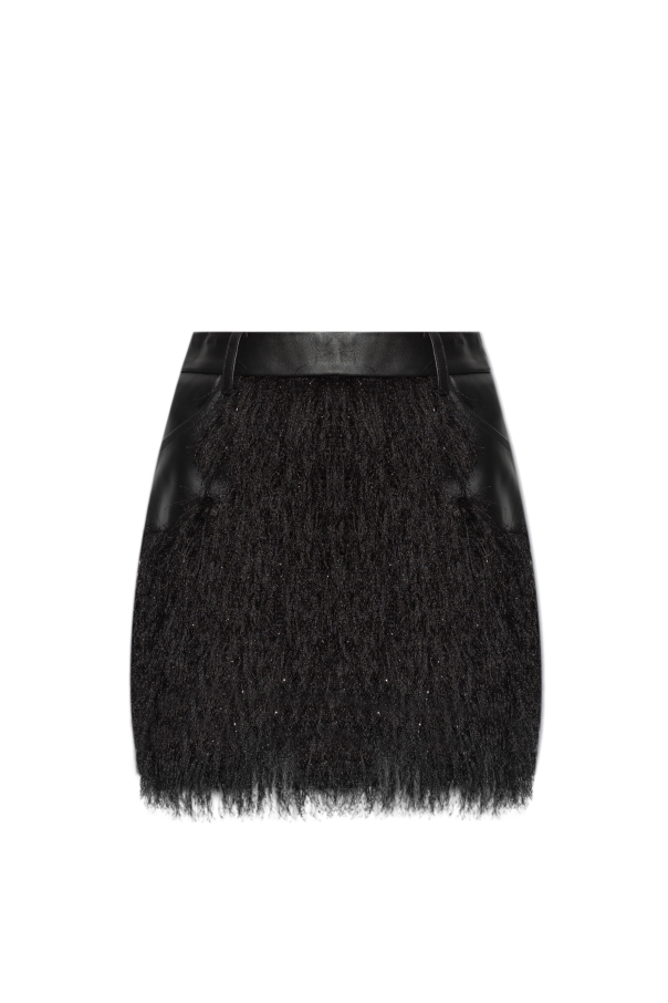 The Mannei Leather skirt with fringes