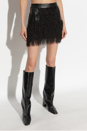 The Mannei Leather skirt with fringes