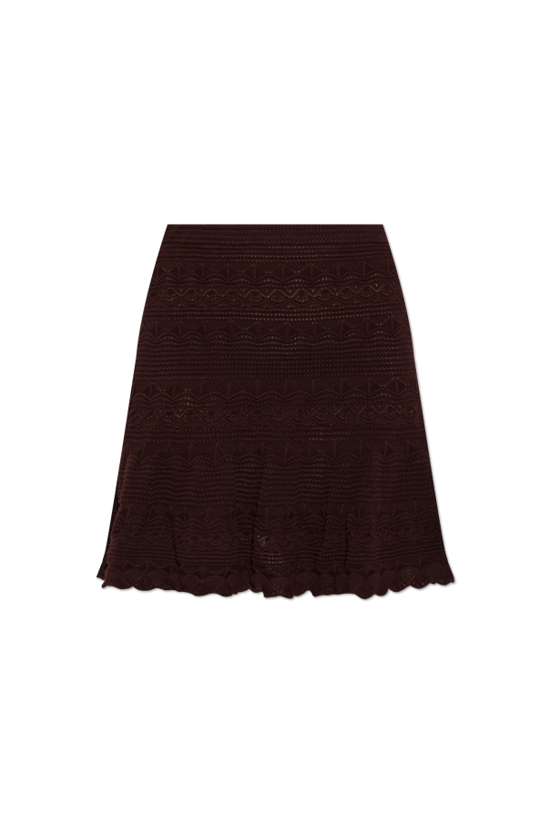 Short skirt with decorative weave od Self-Portrait