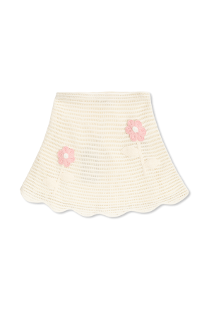 Falda de punto con estampado floral