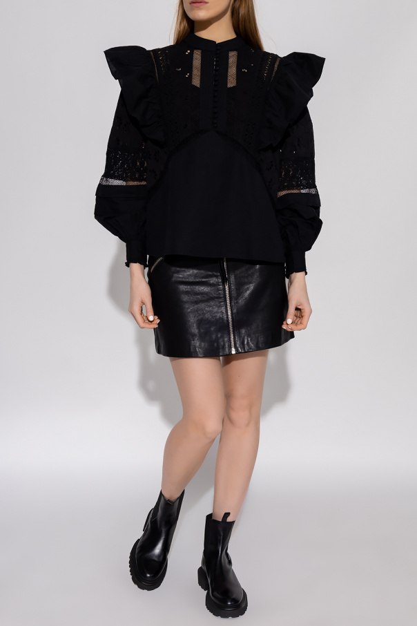 AllSaints ‘Piper’ short leather skirt
