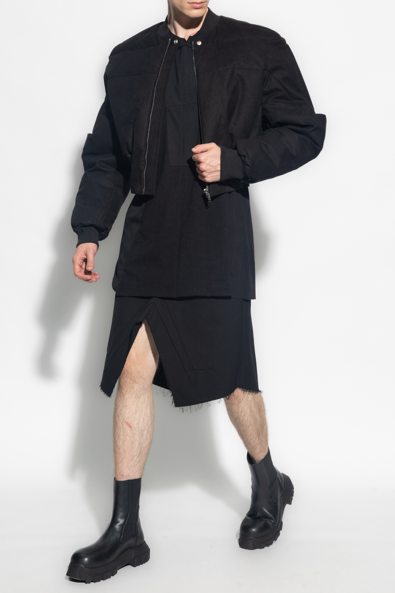 Rick Owens ‘Silvered’ skirt with slit