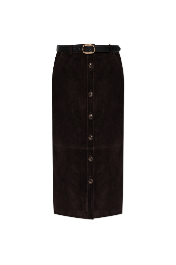 Self-Portrait Suede skirt with belt