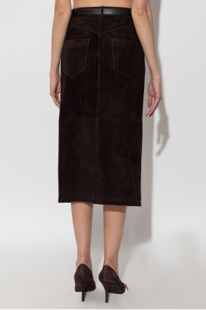 Self-Portrait Suede skirt with belt