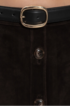 Self-Portrait Suede skirt with belt