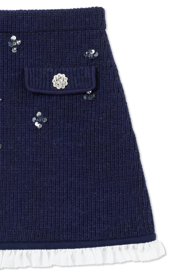 Self-Portrait Kids Rock mit Paillettenapplikationen