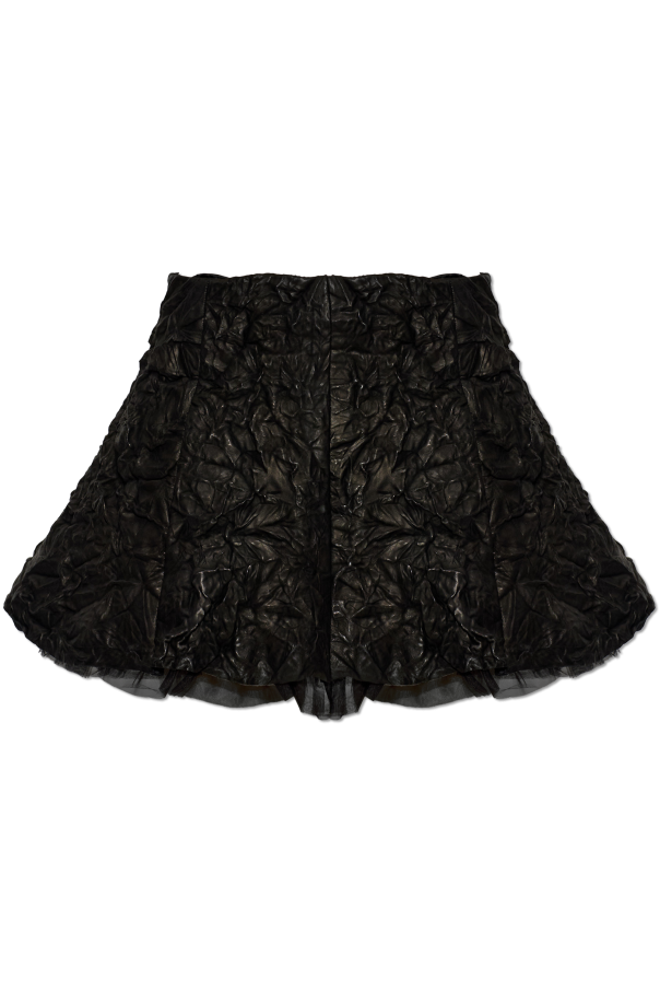 Leather skirt with a crinkled effect od AVAVAV