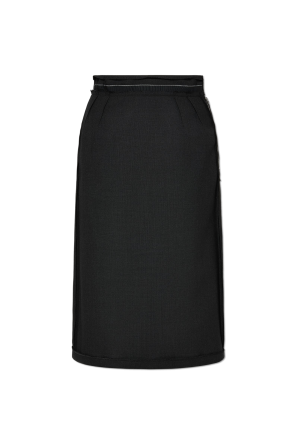 Wool skirt with raw finish