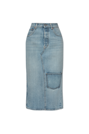 Denim skirt with slit