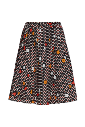 Falda plisada con estampado floral