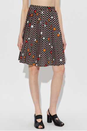 MM6 Maison Margiela Pleated skirt with floral motif