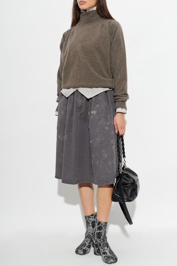 MM6 Maison Margiela Дънкова пола с ефект „vintage“