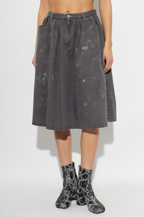 MM6 Maison Margiela Дънкова пола с ефект „vintage“