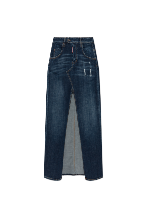 Denim skirt with 'vintage' effect