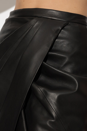 Balmain Saia de pele com pregas
