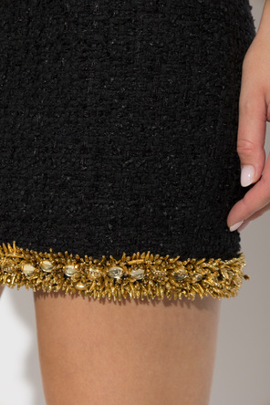 Balmain Saia de tweed com aplicações