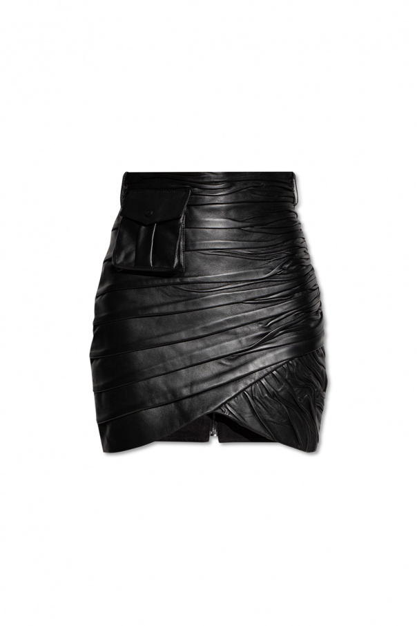 The Mannei ‘Bordeaux’ leather skirt
