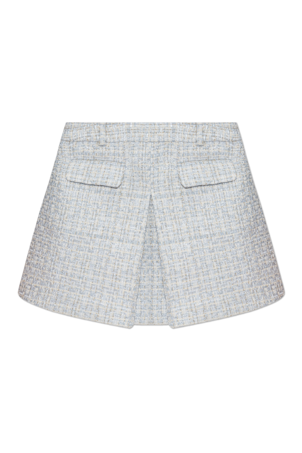 Self Portrait Tweed Skirt with Belt