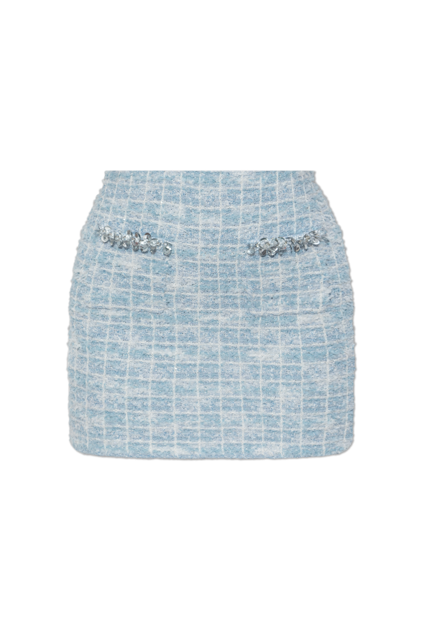 Self Portrait Tweed skirt with shimmering sequins