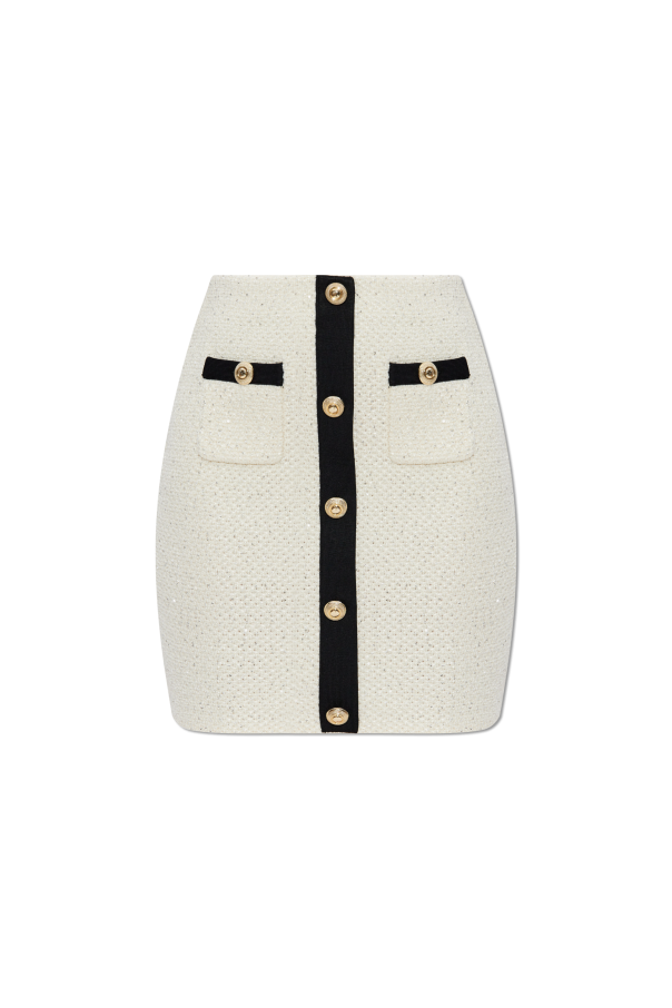 Self-Portrait Skirt with shimmering appliqués