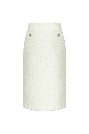 Tweed skirt with shimmering sequins