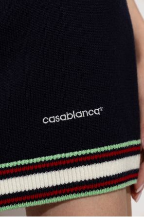 Casablanca Wool shorts with embroidered logo