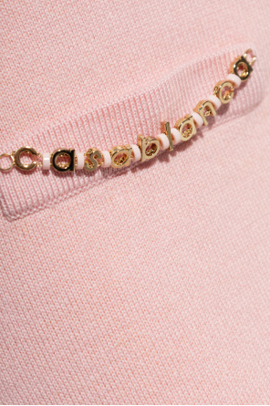 Casablanca Falda de lana con acabado sin rematar