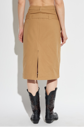 Ganni Falda con cinturón