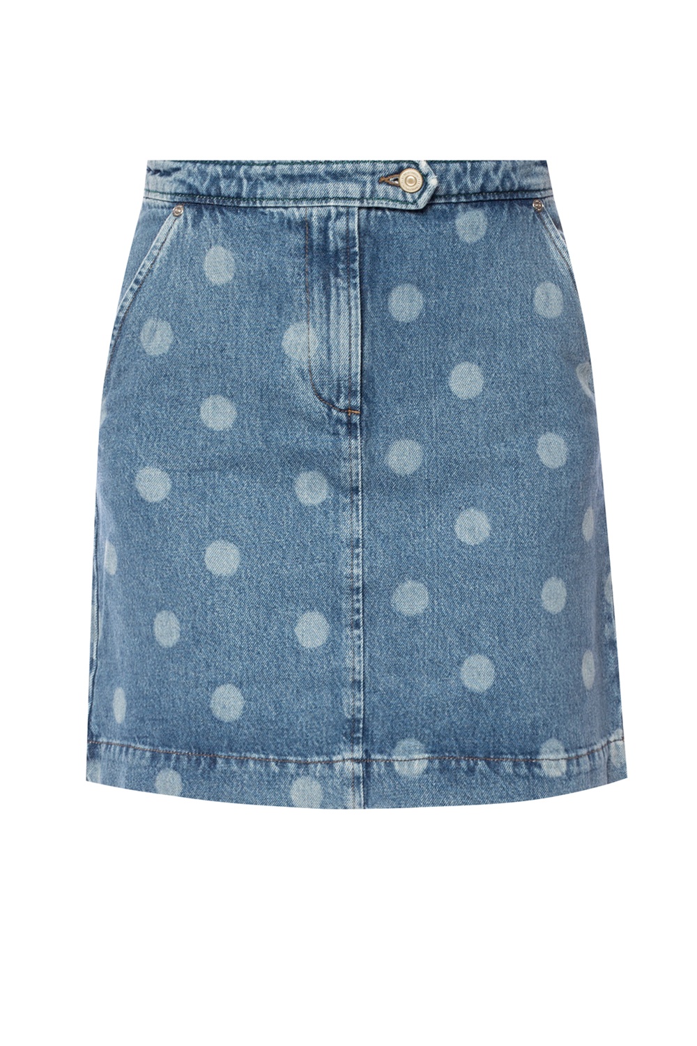 polka dot jean skirt