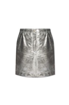 Leather skirt od Dkny Kids Ärmelloser TEEN Hoodie mit Pailletten Silber