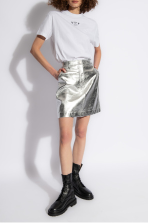 Leather skirt od Dkny Kids Ärmelloser TEEN Hoodie mit Pailletten Silber