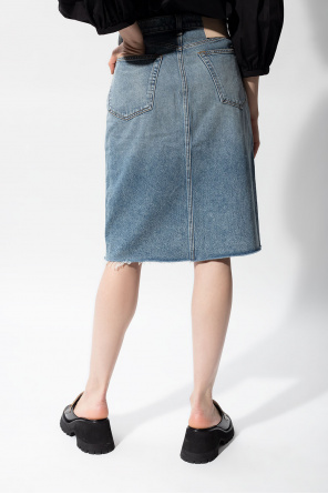 A history of the brand  Denim skirt with slit