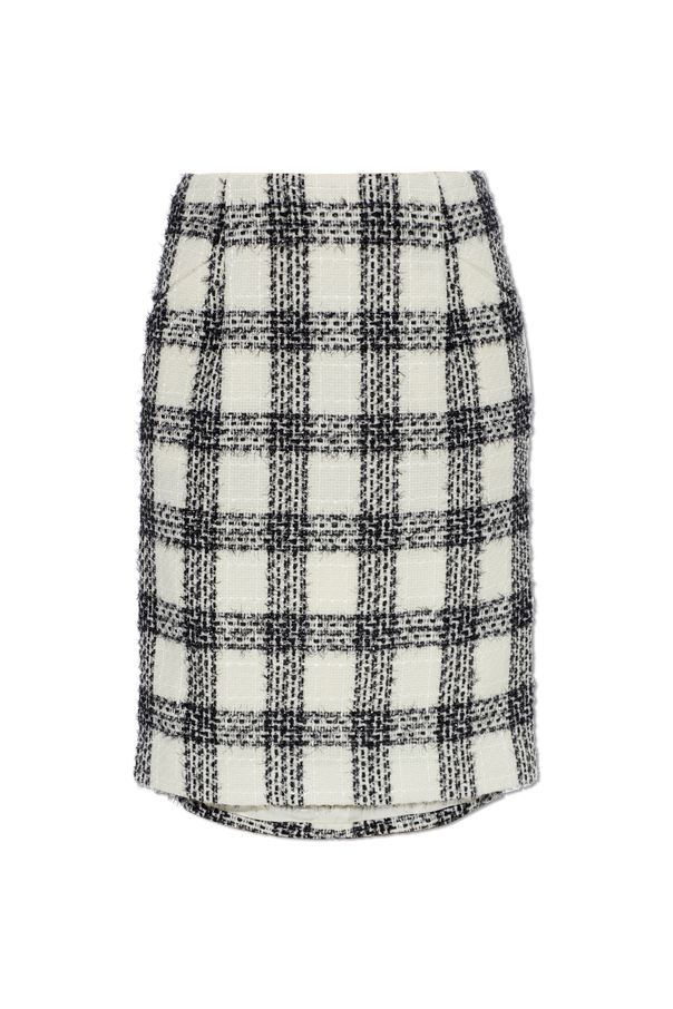 Asymmetrical tweed skirt od VETEMENTS