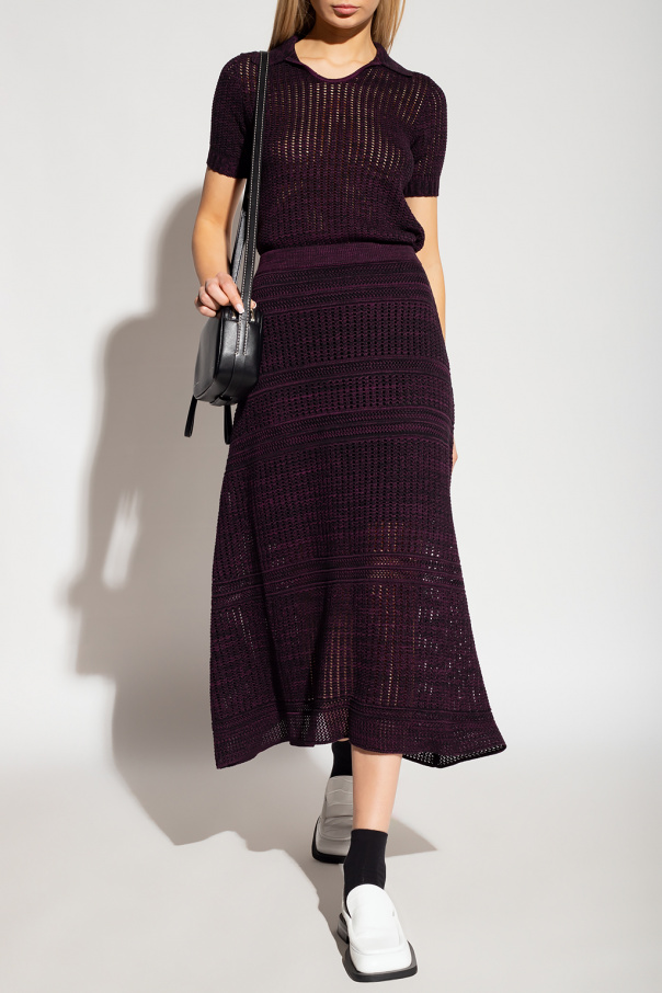 PROENZA SCHOULER Jersey-Kleid mit Falten Schwarz Openwork skirt