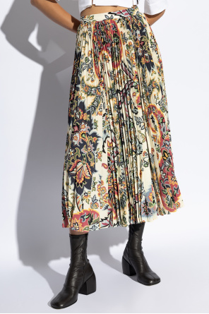 Etro Pleated skirt with floral motif