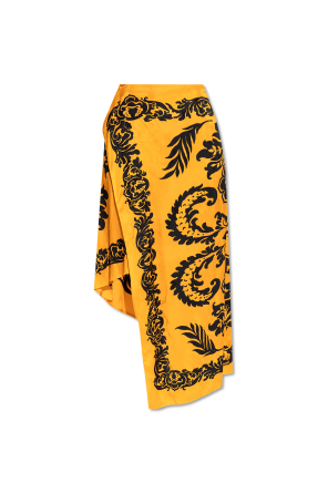 Asymmetrical skirt with print
