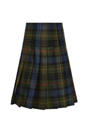 Wool skirt with a check pattern