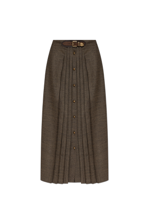 Wool skirt with an integrated belt
