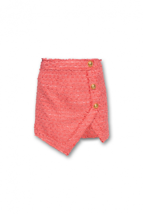Balmain Kids decorative-button cotton shorts - Pink