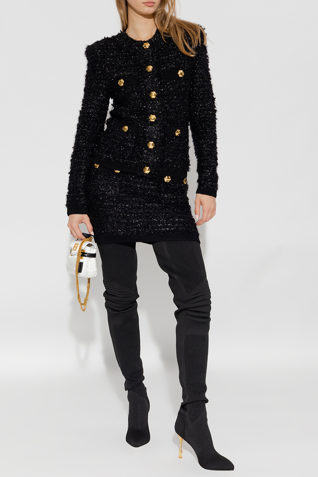 Balmain Tweed stud-embellished