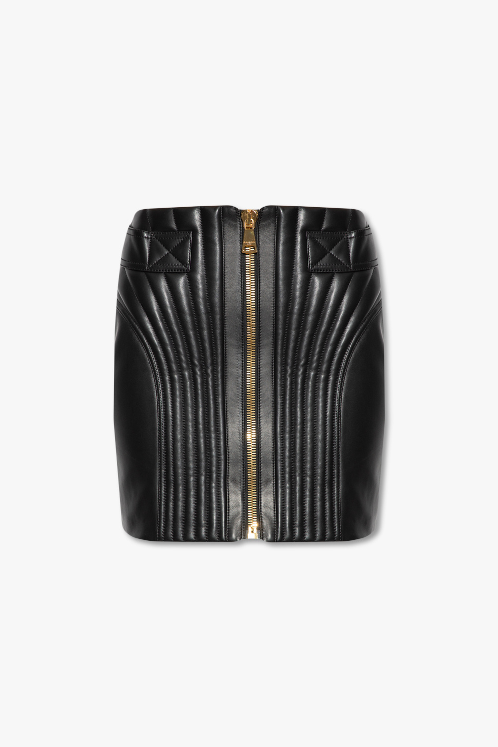 Balmain Leather skirt