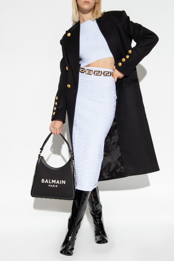 Balmain Balmain sequin abstract motif cotton long sleeve t-shirt
