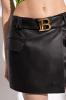 Balmain Leather skirt