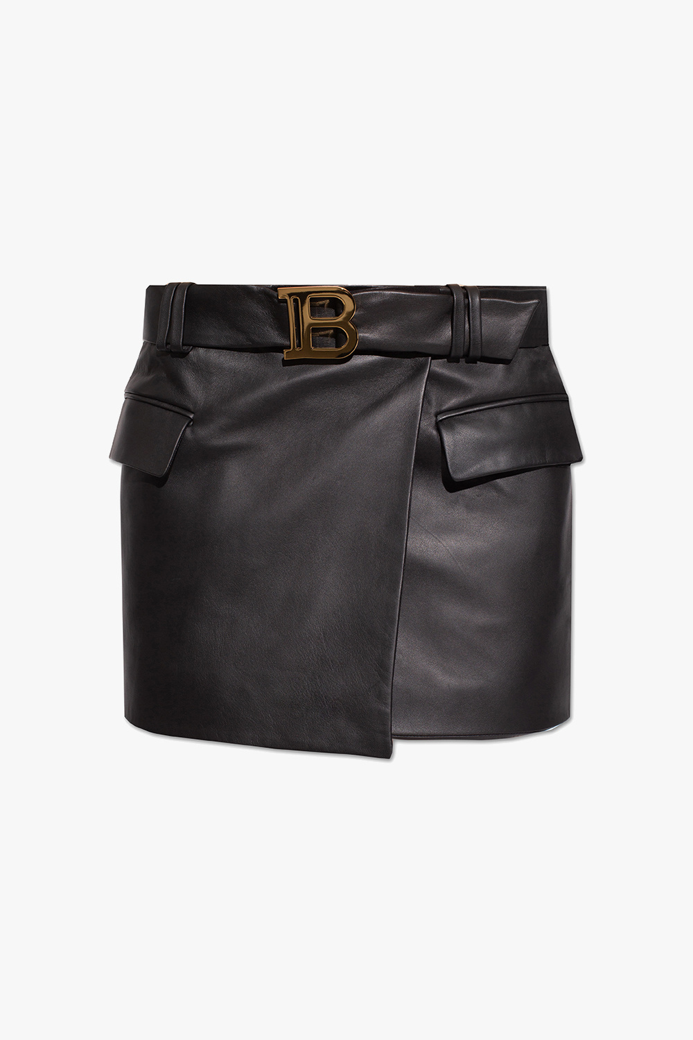 Balmain Leather skirt