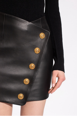balmain Legend Leather skirt