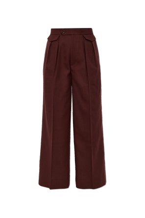 Wide-leg pleated trousers