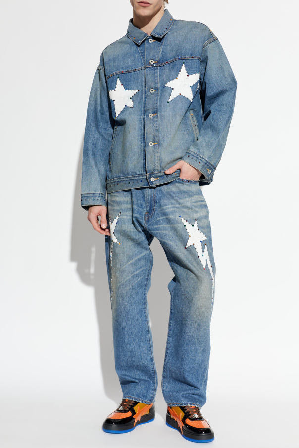 A BATHING APE® Jeans with shimmering appliqués