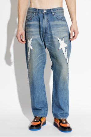 A BATHING APE® Jeans with shimmering appliqués